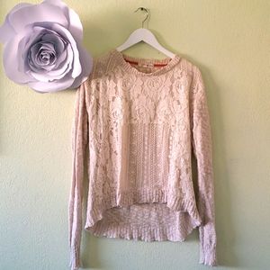 Rewind Vintage Cream Lace Sweater